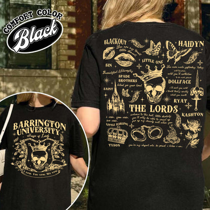 The LORDS Series Book 2-Sided Shirt, Barrington University, the Ritual Merch Comfort Colors Shirt, Shantel Tessier Dark Romance, Smut Books TShirt, Ryat Archer, Book Lover Gift