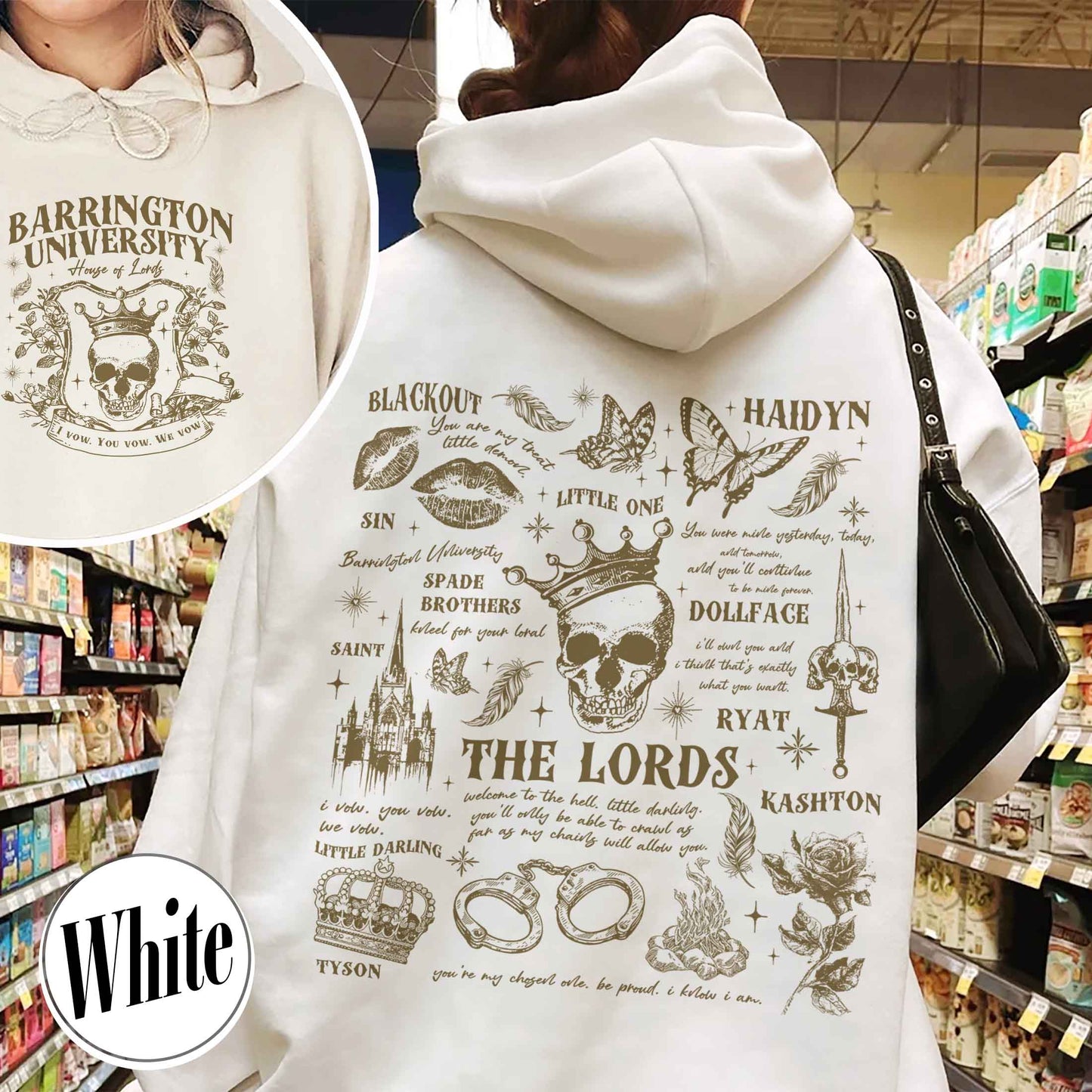 The LORDS Series Book 2-Sided Hoodie, Barrington University, the Ritual Merch Hoodie, Shantel Tessier Dark Romance, Smut Books Hoodie, Ryat Archer, Book Lover Gift