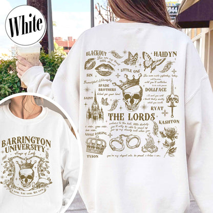 The LORDS Series Book 2-Sided Sweatshirt, Barrington University, the Ritual Merch Sweatshirt, Shantel Tessier Dark Romance, Smut Books Sweatshirt, Ryat Archer, Book Lover Gift