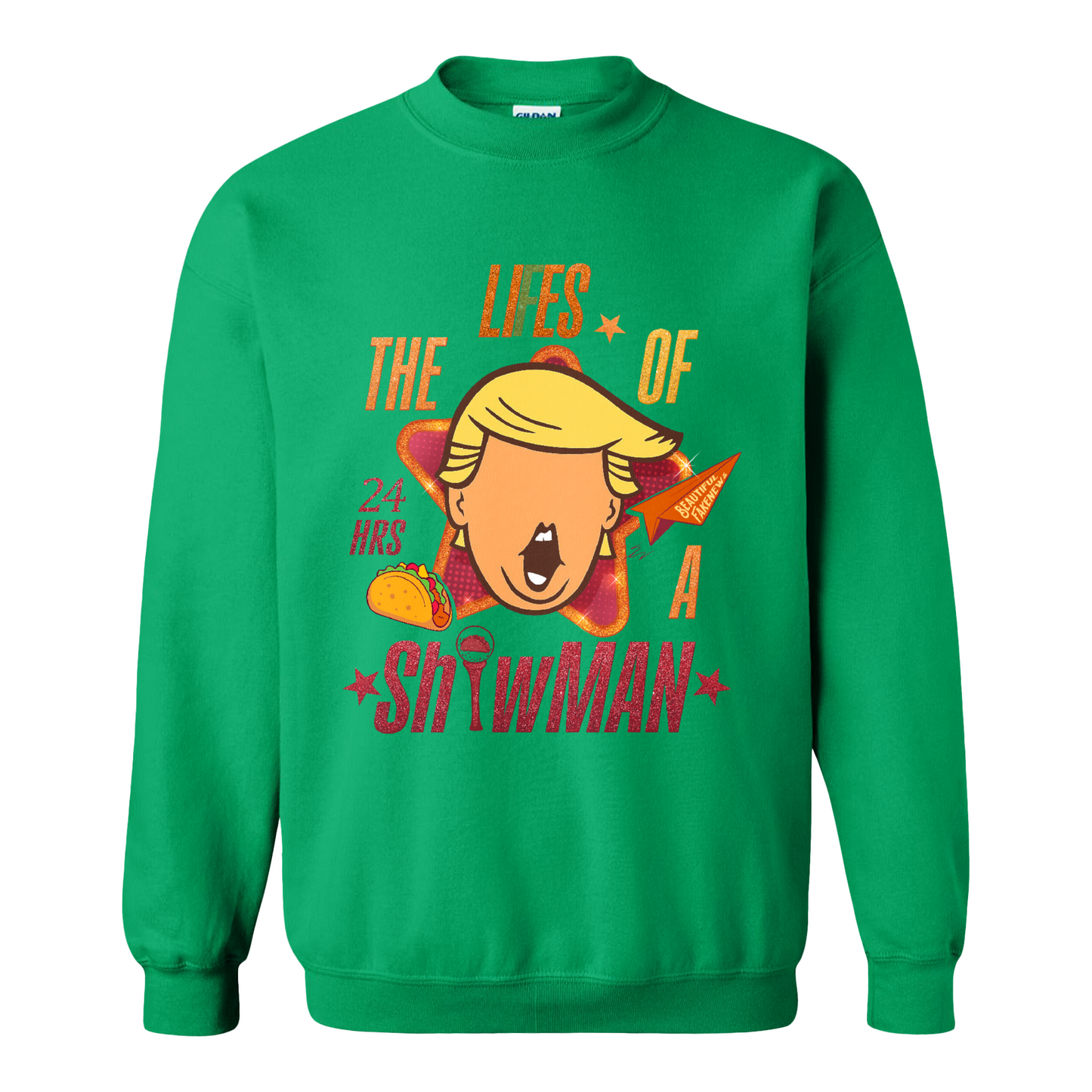 The Lies of a ShowMan Sweatshirt, Funny Political Satire Sweatshirt, Humor Parody Graphic Sweatshirt