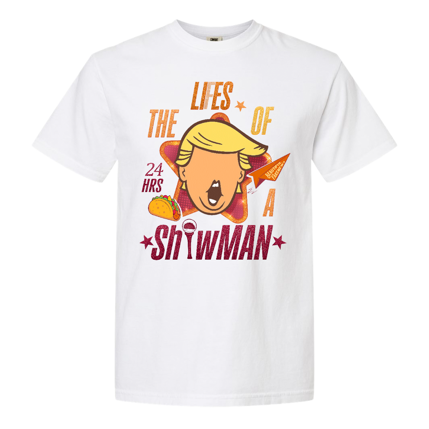 The Lies of a ShowMan Tee, Funny Political Satire Shirt, Humor Parody Graphic Shirt