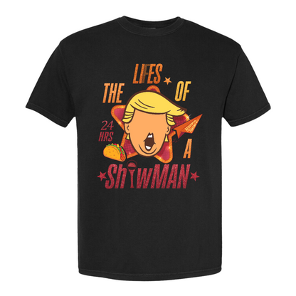 The Lies of a ShowMan Tee, Funny Political Satire Shirt, Humor Parody Graphic Shirt