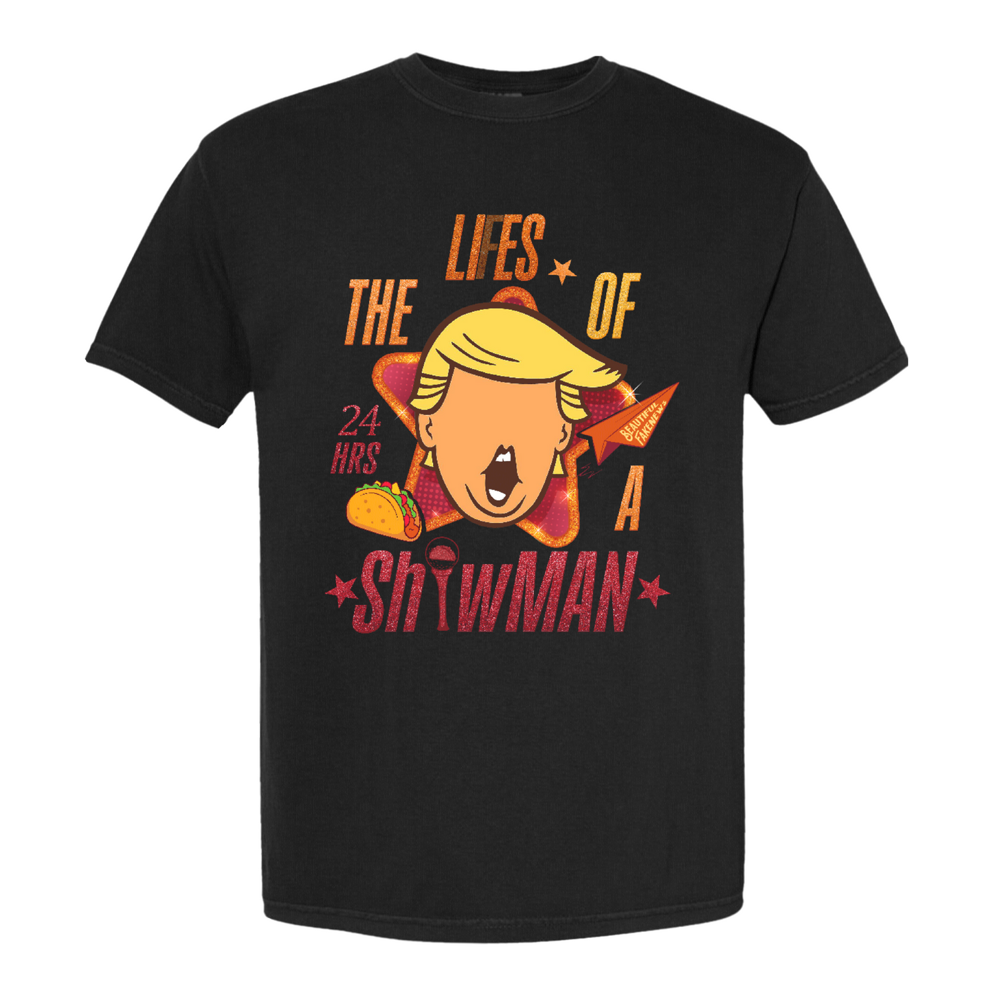 The Lies of a ShowMan Tee, Funny Political Satire Shirt, Humor Parody Graphic Shirt