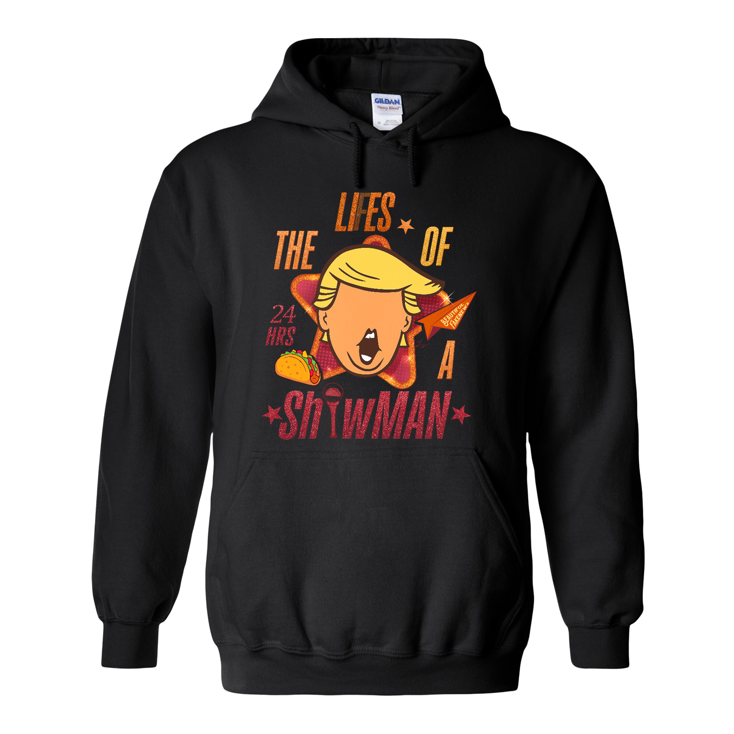 The Lies of a ShowMan Hoodie, Funny Political Satire Hoodie, Humor Parody Graphic Hoodie