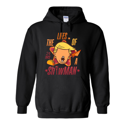 The Lies of a ShowMan Hoodie, Funny Political Satire Hoodie, Humor Parody Graphic Hoodie
