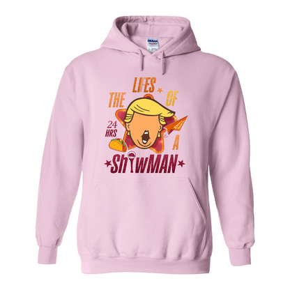 The Lies of a ShowMan Hoodie, Funny Political Satire Hoodie, Humor Parody Graphic Hoodie