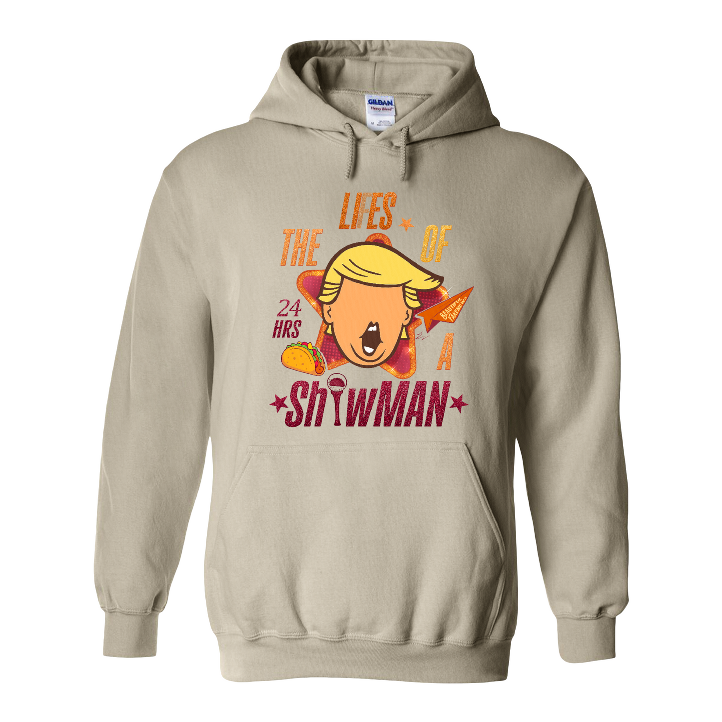 The Lies of a ShowMan Hoodie, Funny Political Satire Hoodie, Humor Parody Graphic Hoodie