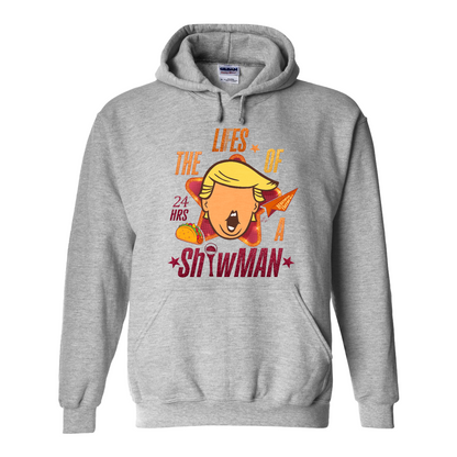 The Lies of a ShowMan Hoodie, Funny Political Satire Hoodie, Humor Parody Graphic Hoodie