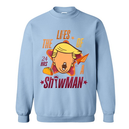 The Lies of a ShowMan Sweatshirt, Funny Political Satire Sweatshirt, Humor Parody Graphic Sweatshirt
