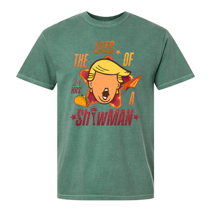 The Lies of a ShowMan Tee, Funny Political Satire Shirt, Humor Parody Graphic Shirt
