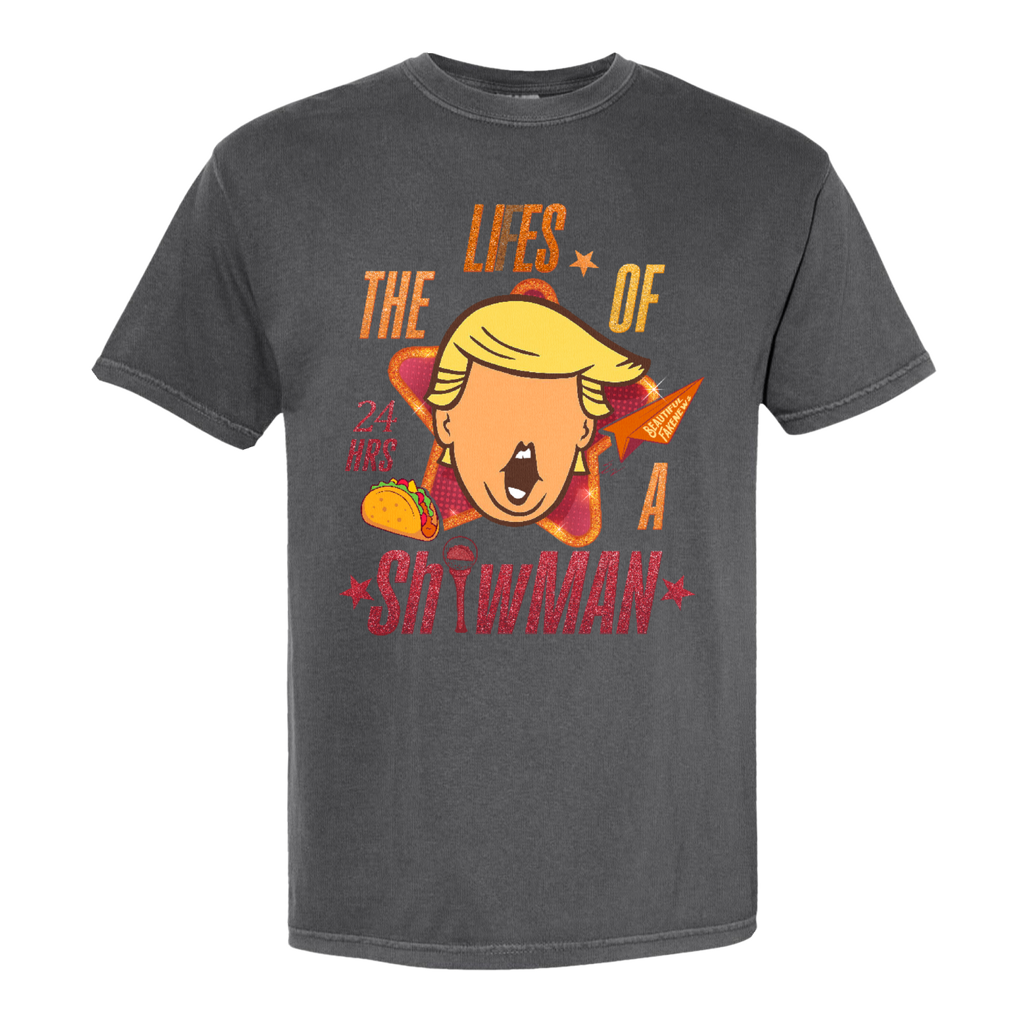 The Lies of a ShowMan Tee, Funny Political Satire Shirt, Humor Parody Graphic Shirt