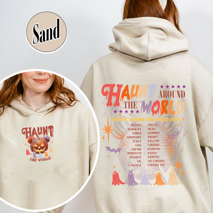 Halloween Disney Hoodie, Epcot Drink Around the World Hoodie, Haunt Around the World Hoodie