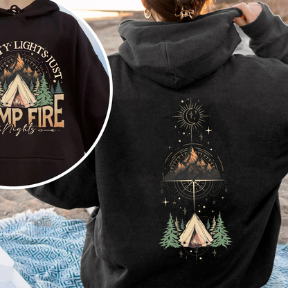 No City Lights Just Camp Fire Night Hoodie, Camping Hoodie, Camp Fire, Camping Mode, Travel Hoodie, Adventure Hoodie, Adventure Lover