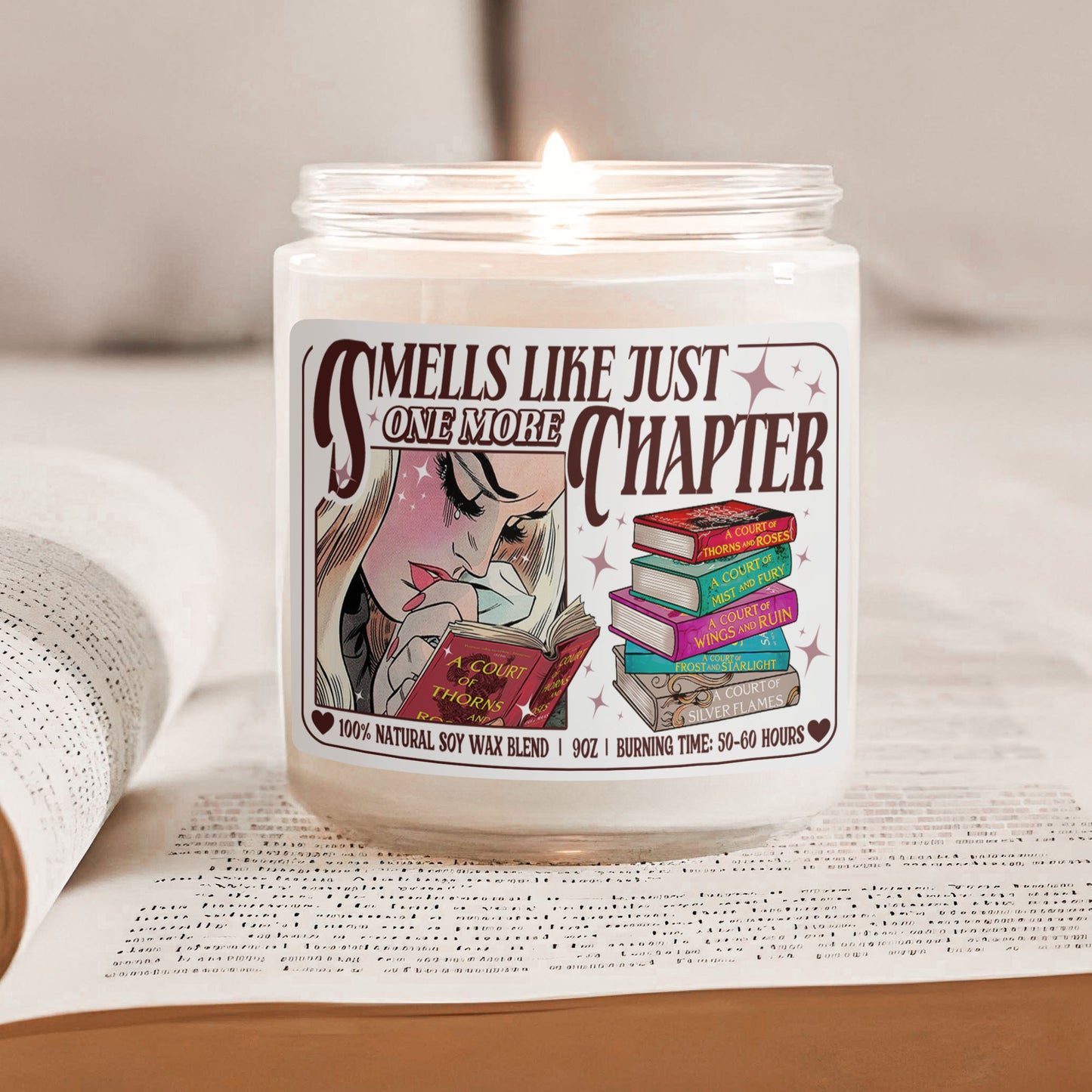 Smells Like Just One More Chapter Candle, Just One More Chapter Candle, Acotar Merch Candles, Sjm Book Candle, Bookish Gift for Her, Book Candle