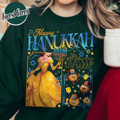 Happy Hanukkah Sweatshirt, Menorah Sweatshirt, Hanukah Menorah Dreidel, Happy Hannukah Merry Christmas Sweatshirt, Chanukah Sweatshirt, Jewish Holiday