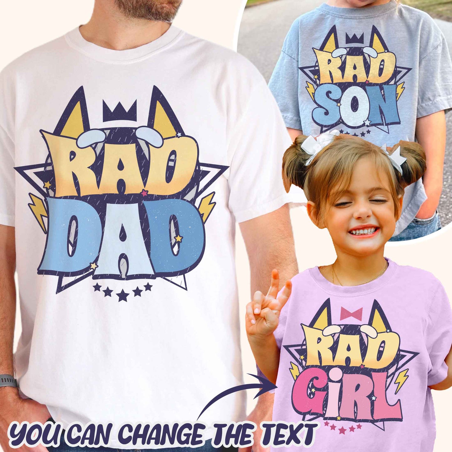 Rad Dad Comfort Color Shirt, Fathers Day Gift, Rad Like Dad Shirt, Dad Matching Shirt, Cool Dads Club, Kids Shirts For Fathers Day, The Girl Father T-shirt