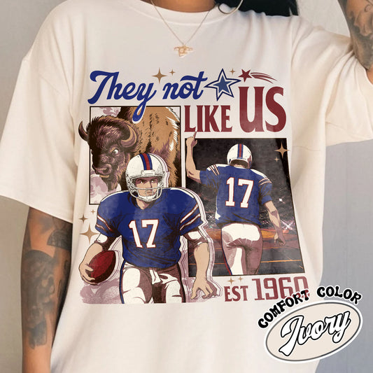 They Not Like Us Football Shirt, Custom Football Shirt, Team Number Player Name Shirt, Football Shirt Personalized Shirt, Go Bills Tshirt