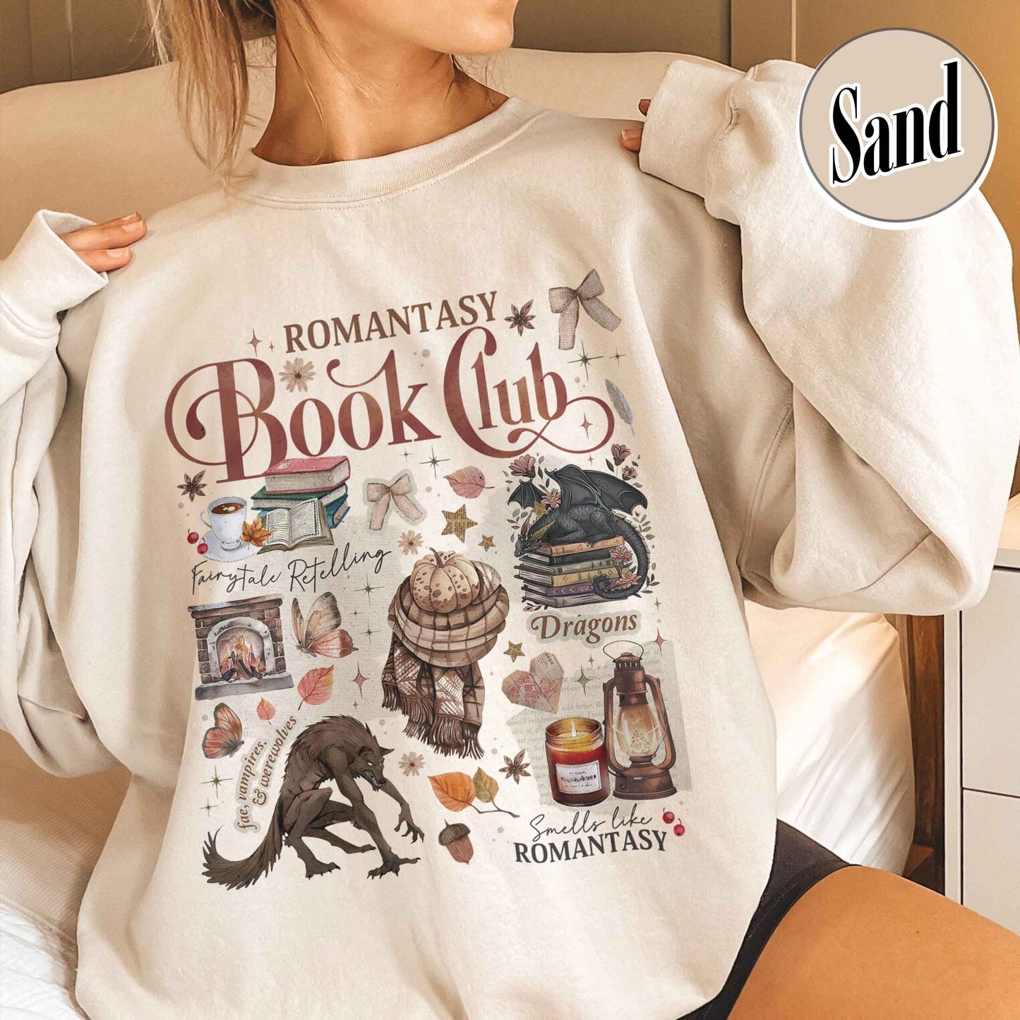 Bookish Sweatshirt, Romantasy Reader Book Club Sweatshirt, Fall Love With Reading Sweatshirt