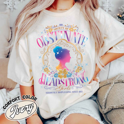 Society of Obstinate Headstrong Girls Shirt, Pride and Prejudice Shirt, Strong Girl Shirt, Feminist Shirt, Book Lover Gift, Power Girl Head Shirt