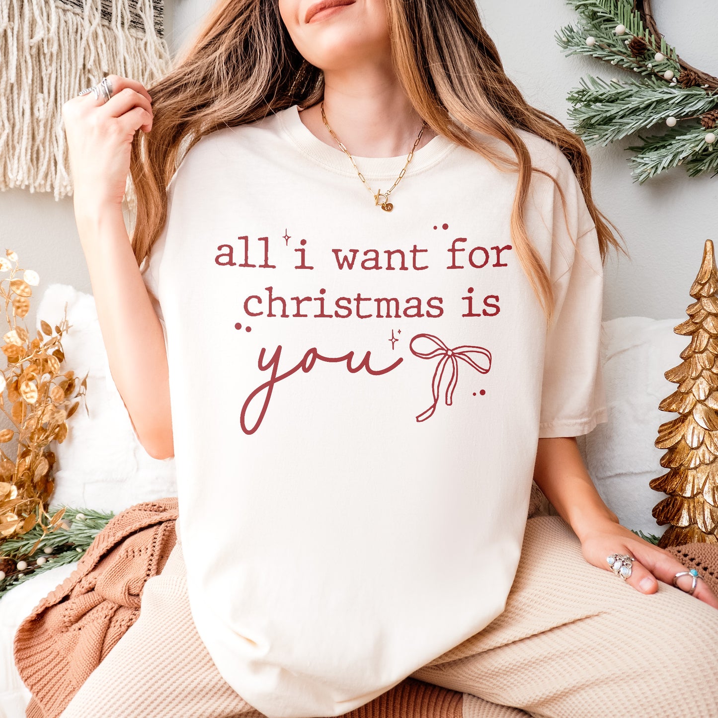 Christmas Quote Shirt: All I Want For Xmas Is You Tee, Christmas Couple Shirt, Retro Holiday Top