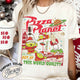 Pizza Planet Alien Shirt, Pizza Planet Christmas Shirt, Green Aliens Christmas Shirt, Santa Aliens Christmas Lights Tee, Very Merry Xmas Tee