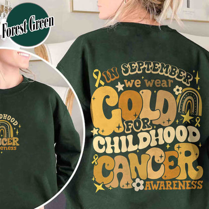 Cancer Awareness Sweatshirt, I Wear Gold for Childhood Cancer Awareness Sweatshirt, Cancer Support Squad Sweatshirt