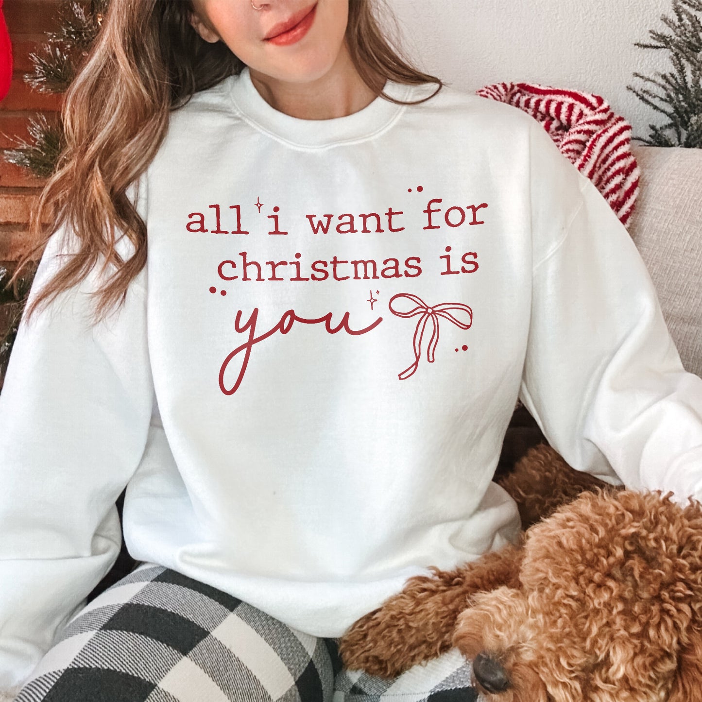 Christmas Quote Sweatshirt: All I Want For Xmas Is You Sweatshirt, Christmas Couple Sweatshirt, Retro Holiday Sweatshirt