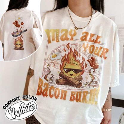 May All Your Bacon Burn Shirt, Move Castle Shirt, Bed and Breakfast Tshirt, Anime Shirt, Anime Fan Gift, Kawaii Fire Shirt, Fire Demon Shirt