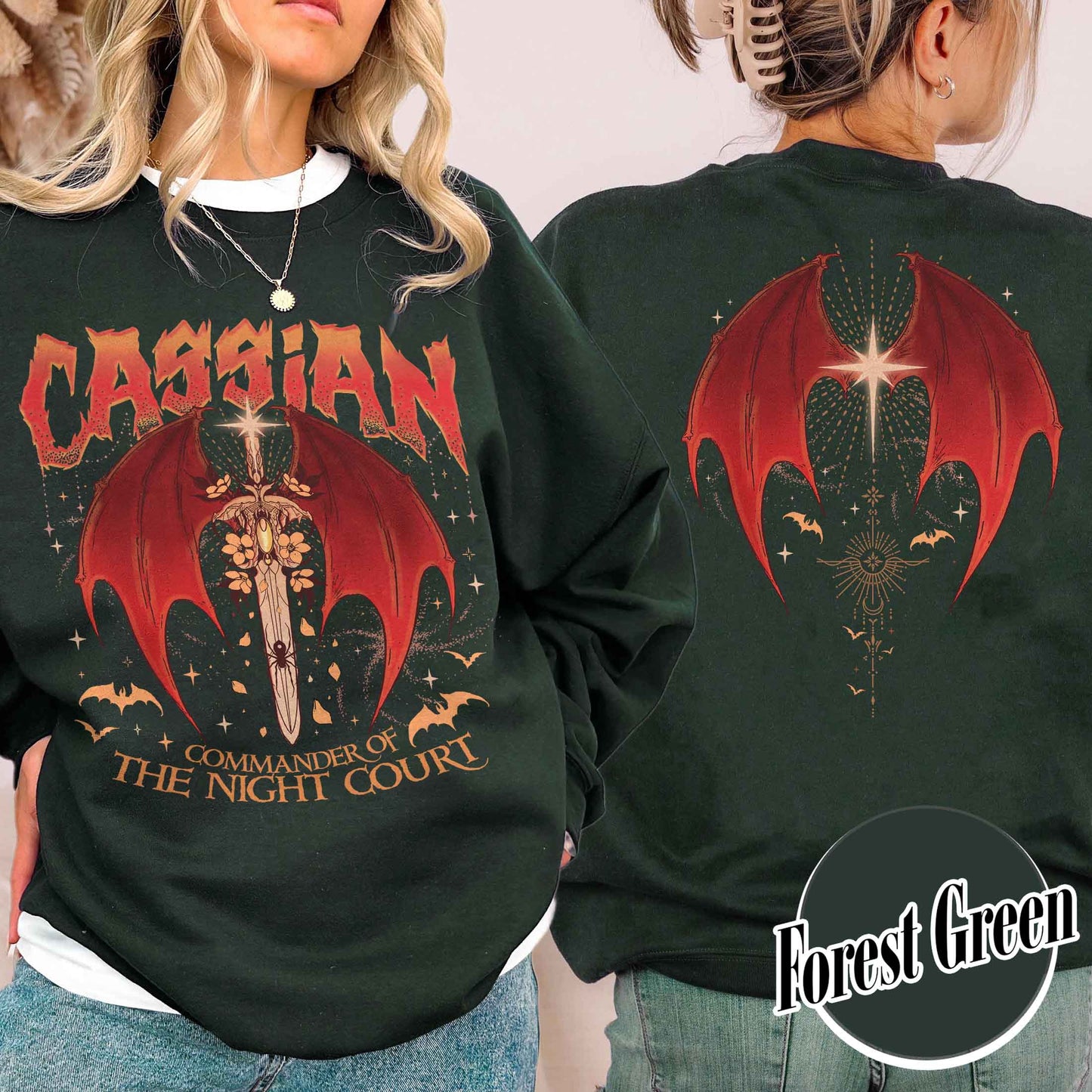 Acotar Sweatshirt Cassian, Velaris City Of Starlight Acotar Two-sided Sweatshirt, The Night Court Sweatshirt, Court Of Dreams, Cassian, Booklover Sweatshirt