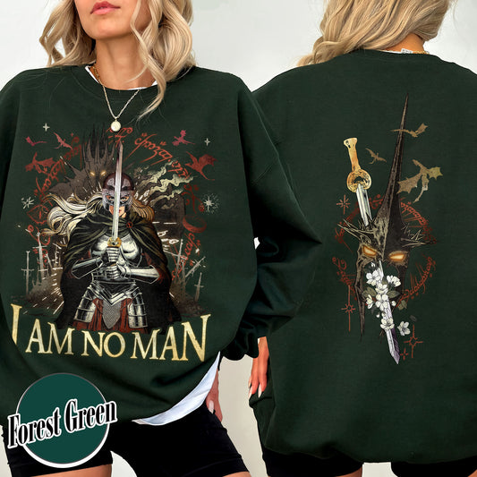 I Am No Man Comfort Color Sweatshirt, Fantasy Dragon Bookish Sweatshirt, Fantasy Merch Comfort Colors Sweatshirt, Fantasy Book Lover Sweatshirt, Book Gift