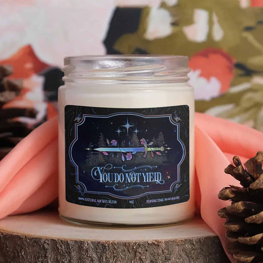 TOG Candle, You Do Not Yield Candle, Terrasen Candle, SJM Merch, Gift for Book Lover, Bookish Gift, Fantasy Reader Gift, Romance Reader Candle