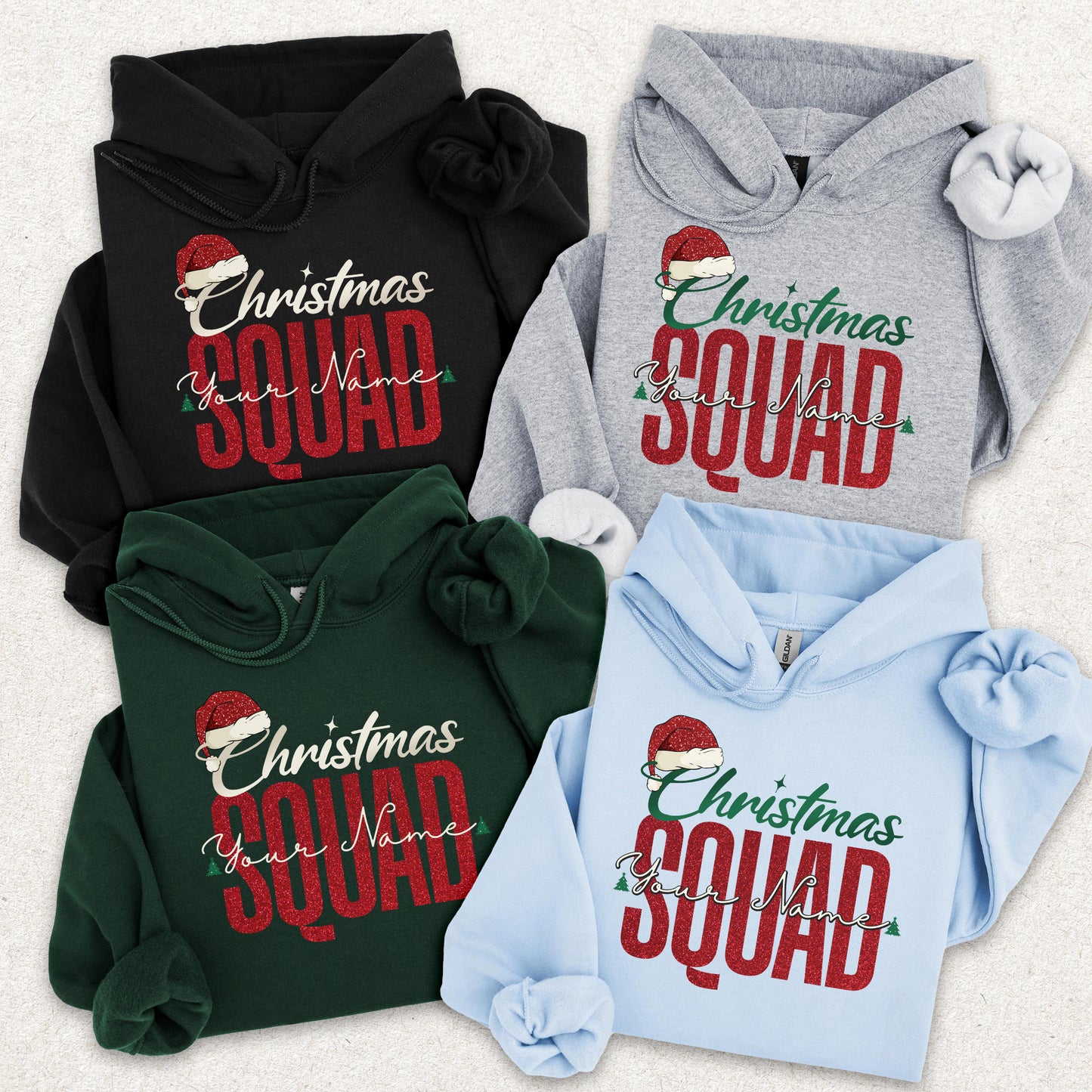 Custom Matching Family Christmas Squad Hoodie