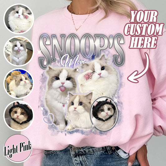 Pet Lover Sweatshirt, Pet Custom Vintage Washed Sweatshirt, Custom Dog Cat Mom Sweatshirt