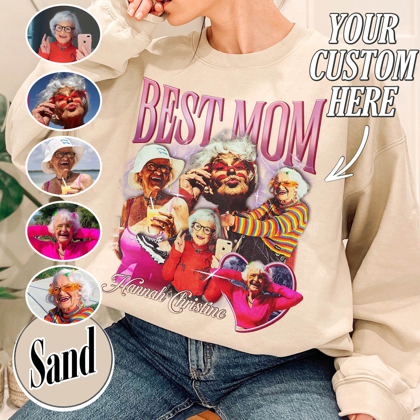 Mother’s Day Sweatshirt, Custom Best Mom Sweatshirt, Personalized Bootleg Best Mom Sweatshirt
