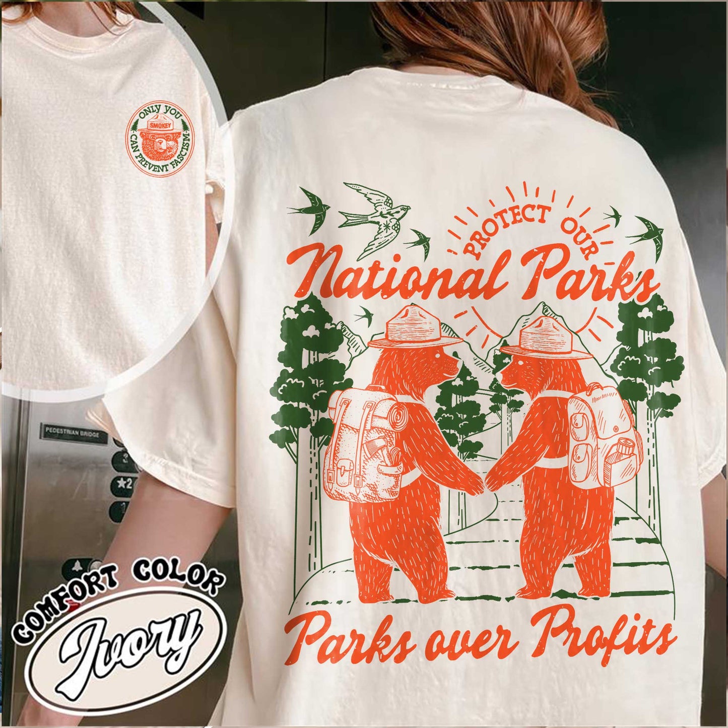 Smokey Bear Resist Comfort Colors Shirt, Parks Over Profits Protect Our National Park Shirt