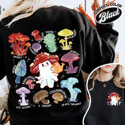 Halloween Sweatshirt, Magic Mushroom Microdose Sweatshirt, Mystical Mushroom Ghost Sweatshirt