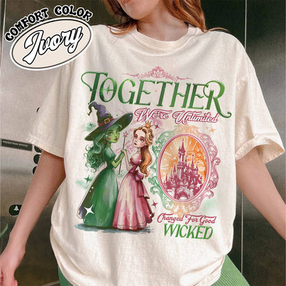 Wicked Change For Good Shirt,Wicked Musical Movie Fan Xmas Gift,Wicked Glitter Shirt,Witch Pink and Green Shirt,Changed For Good wicked