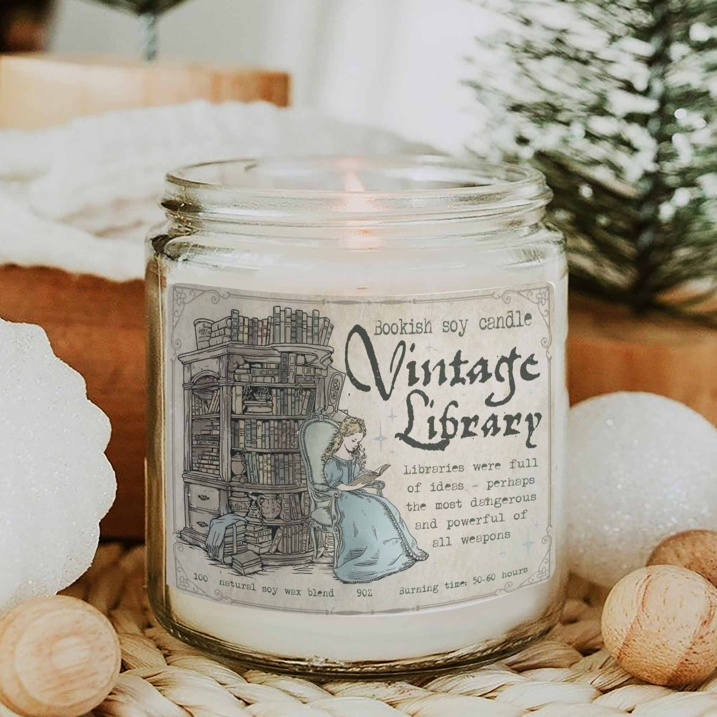 Library Candle, Old Bookshop Candle, Book Lover Candle, Book Lovers Gifts, Candle for Gift Book Lover, Gift for Readers, Literary Candle