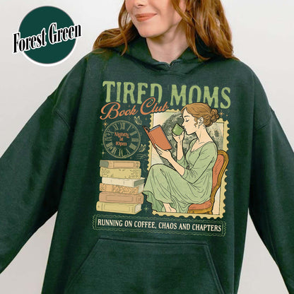 Tired Moms Club Hoodie, Bookish Things Booktrovert Book Lover Gifts, Fall Book Club Hoodie