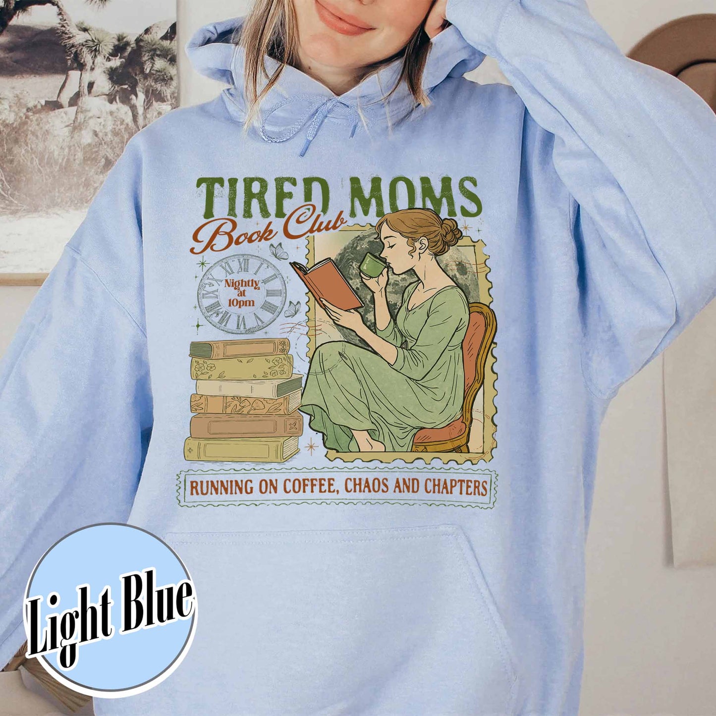 Tired Moms Club Hoodie, Bookish Things Booktrovert Book Lover Gifts, Fall Book Club Hoodie