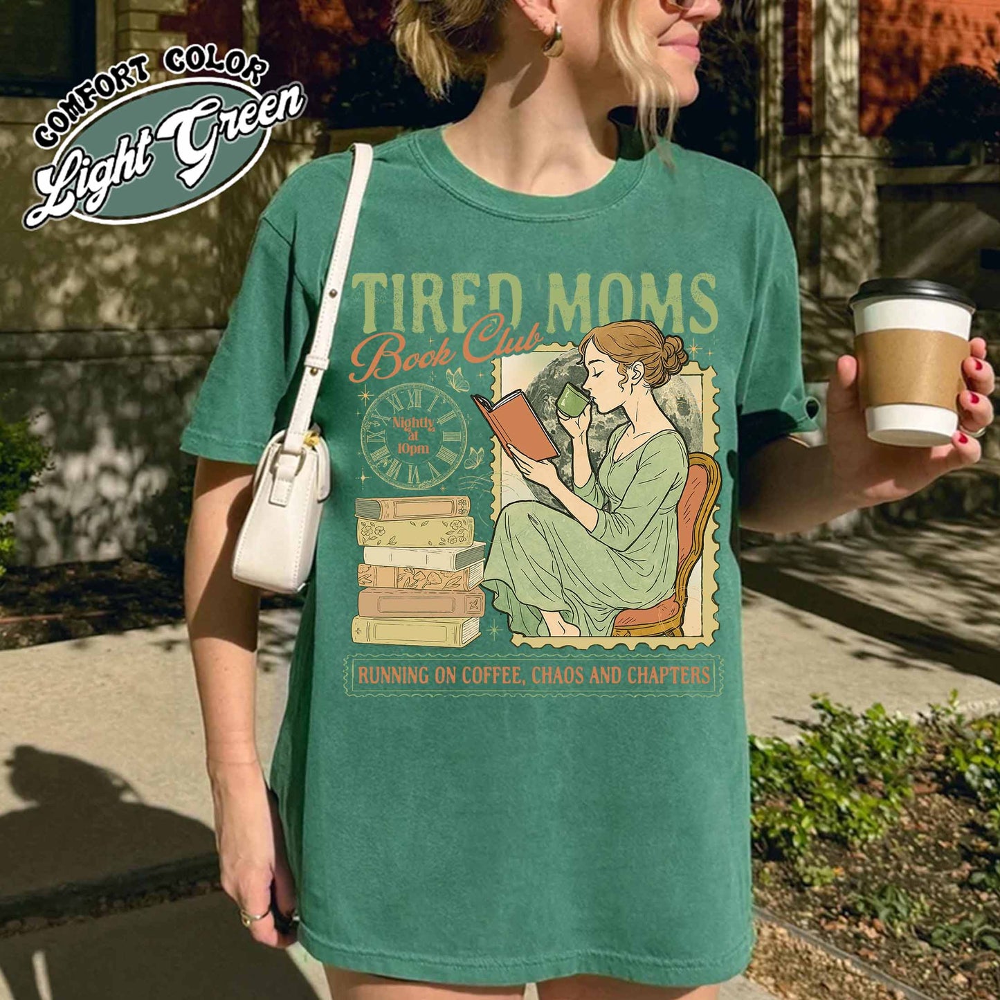 Tired Moms Club Comfort Colors Shirt,Bookish Things Booktrovert Book Lover Gifts, Fall Book Club Shirt