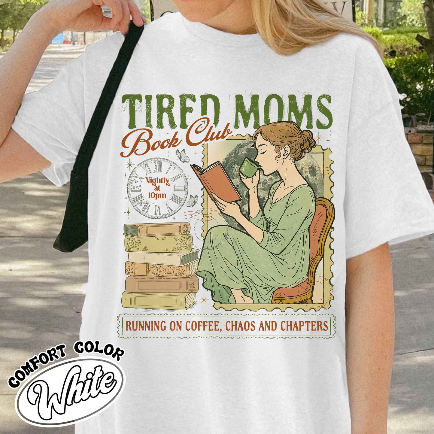 Tired Moms Club Comfort Colors Shirt,Bookish Things Booktrovert Book Lover Gifts, Fall Book Club Shirt