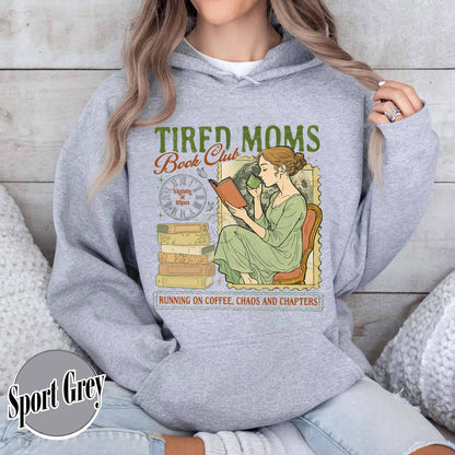 Tired Moms Club Hoodie, Bookish Things Booktrovert Book Lover Gifts, Fall Book Club Hoodie