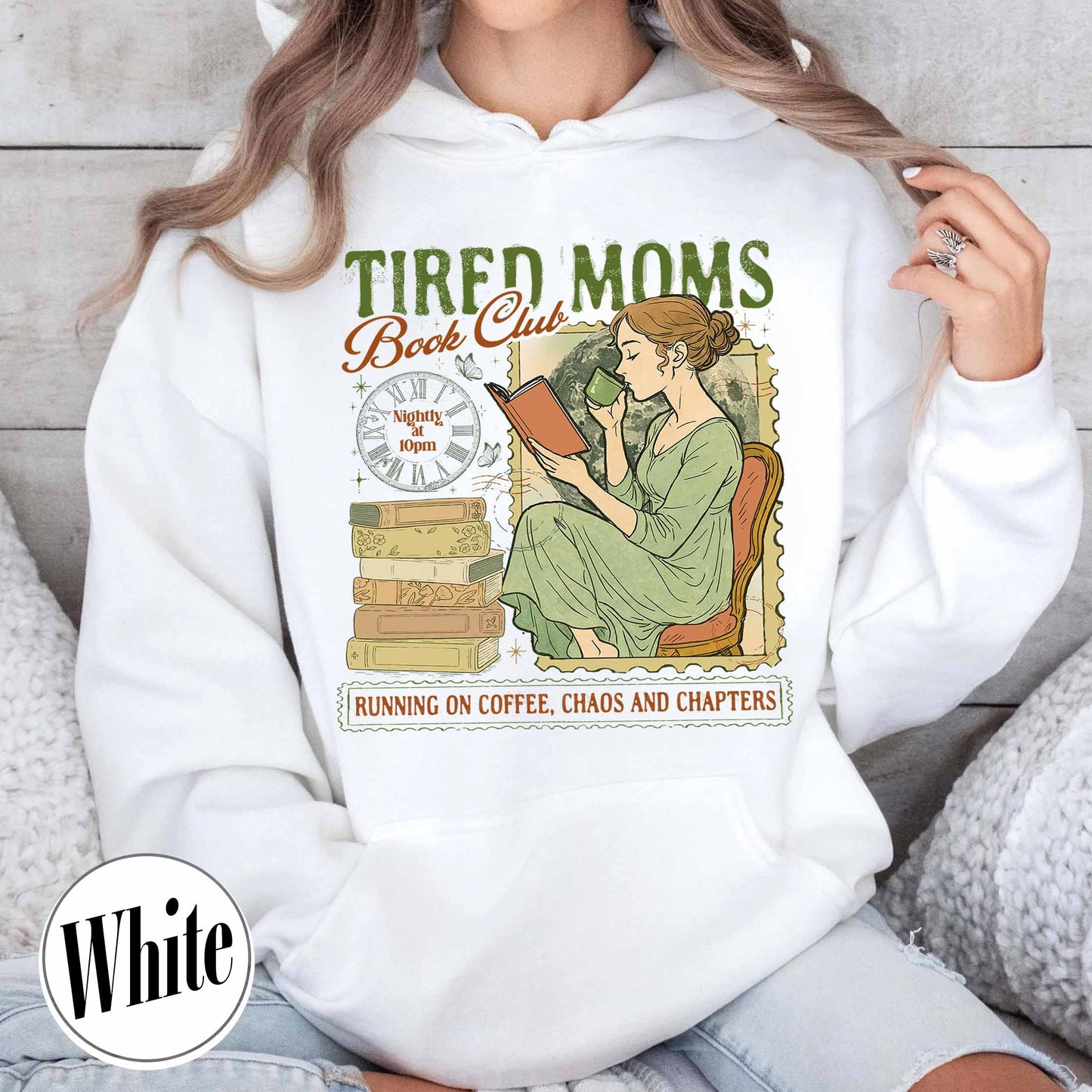 Tired Moms Club Hoodie, Bookish Things Booktrovert Book Lover Gifts, Fall Book Club Hoodie