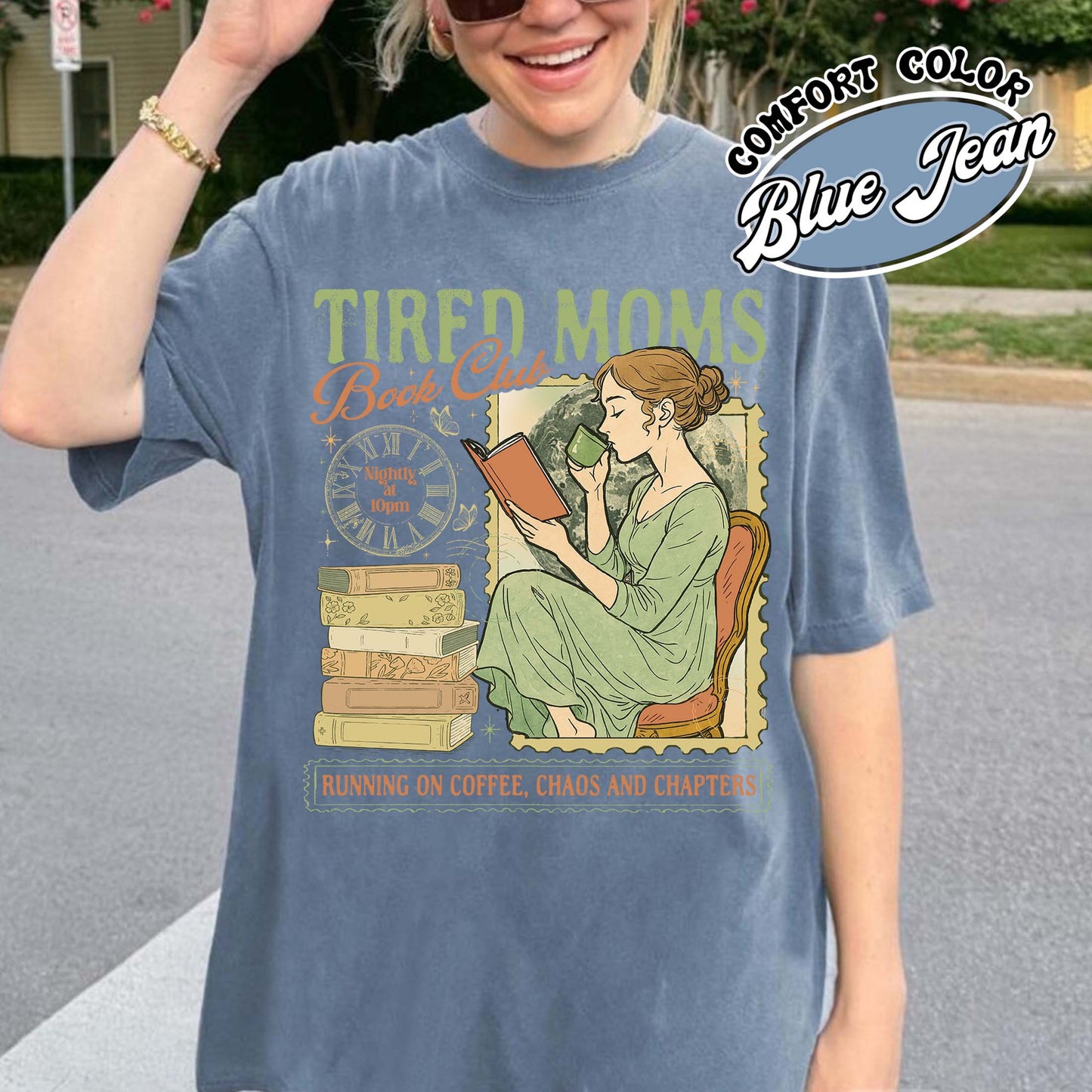 Tired Moms Club Comfort Colors Shirt,Bookish Things Booktrovert Book Lover Gifts, Fall Book Club Shirt