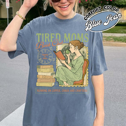 Tired Moms Club Comfort Colors Shirt,Bookish Things Booktrovert Book Lover Gifts, Fall Book Club Shirt