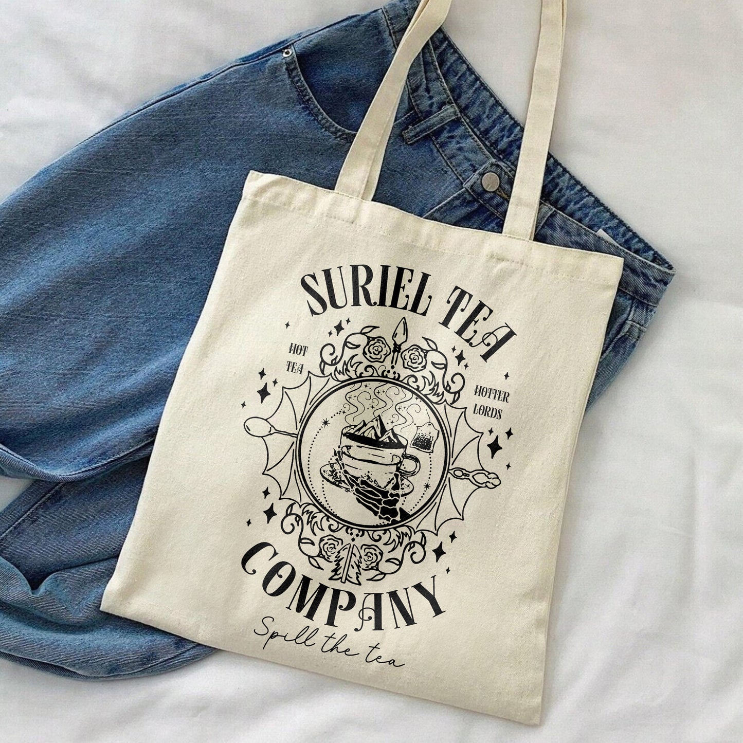 Suriel Tea Co Tote Bag, Acotar Tote Bag Suriel Tea Co, Bookish Gift