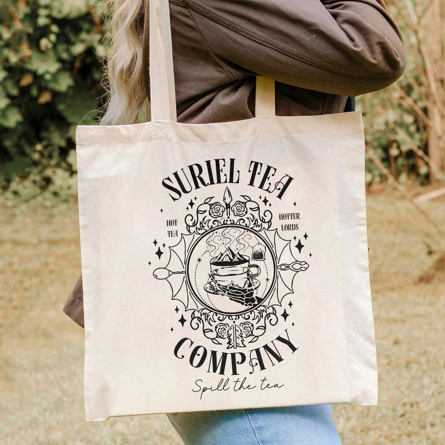 Suriel Tea Co Tote Bag, Acotar Tote Bag Suriel Tea Co, Bookish Gift