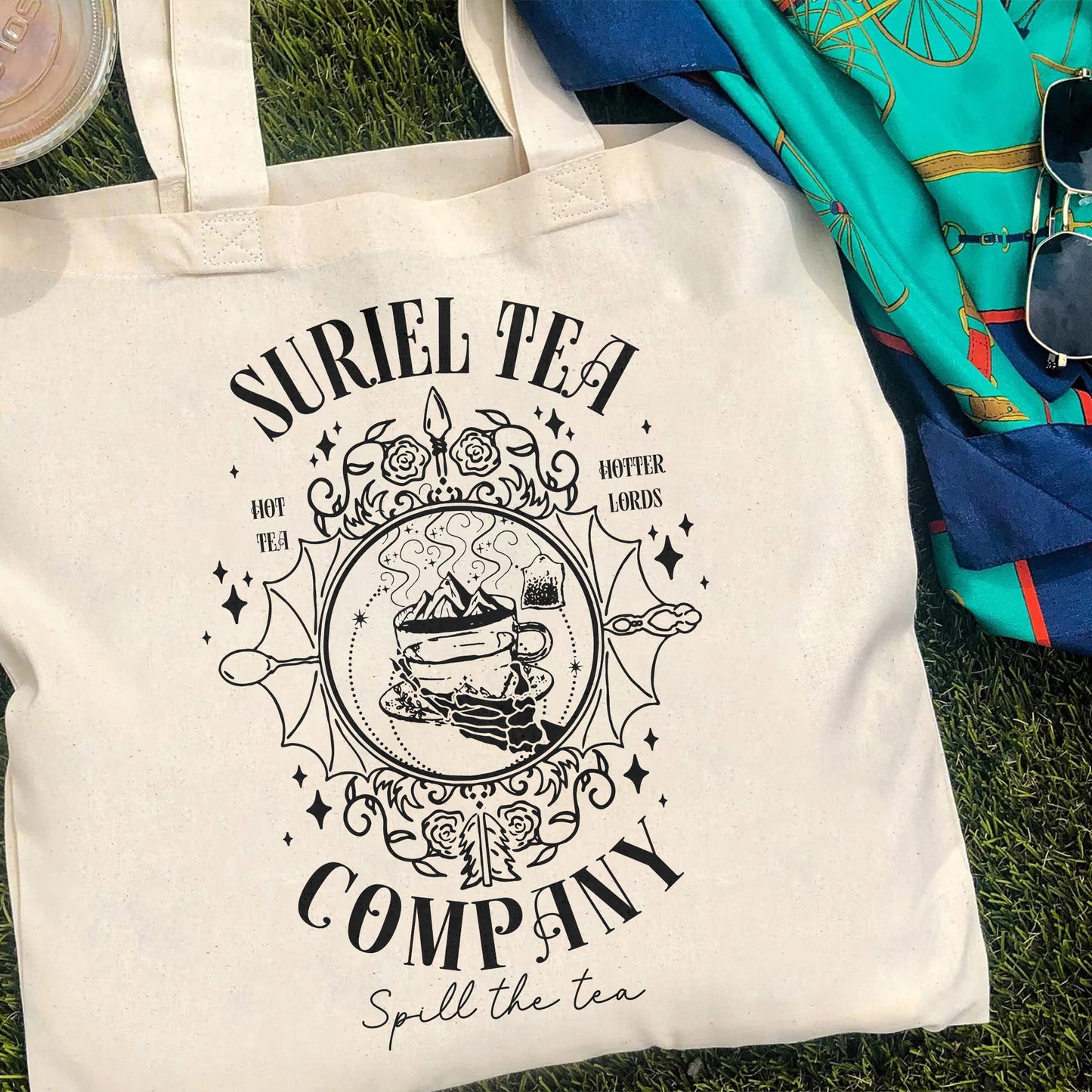 Suriel Tea Co Tote Bag, Acotar Tote Bag Suriel Tea Co, Bookish Gift