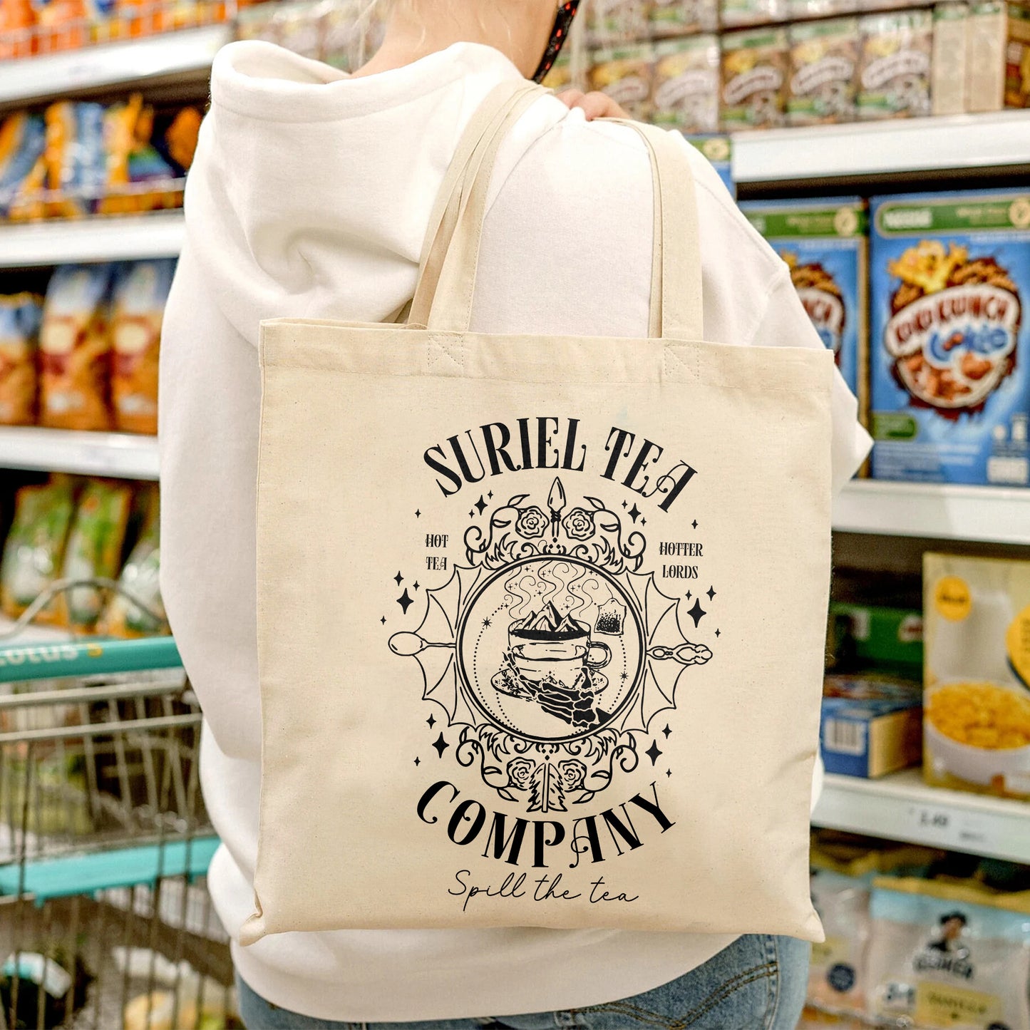 Suriel Tea Co Tote Bag, Acotar Tote Bag Suriel Tea Co, Bookish Gift